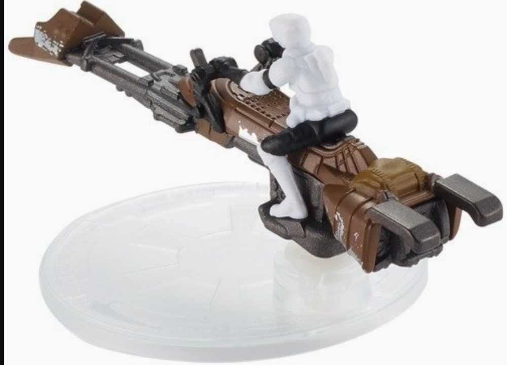 Hot Wheels Star Wars Vehicle The Mandalorian  Speeder  Bike White Card MANDO - Hot Wheels from Mattel (Star Wars Hot Wheels) action figure collectible [Barcode 887961924503] - Main Image 4