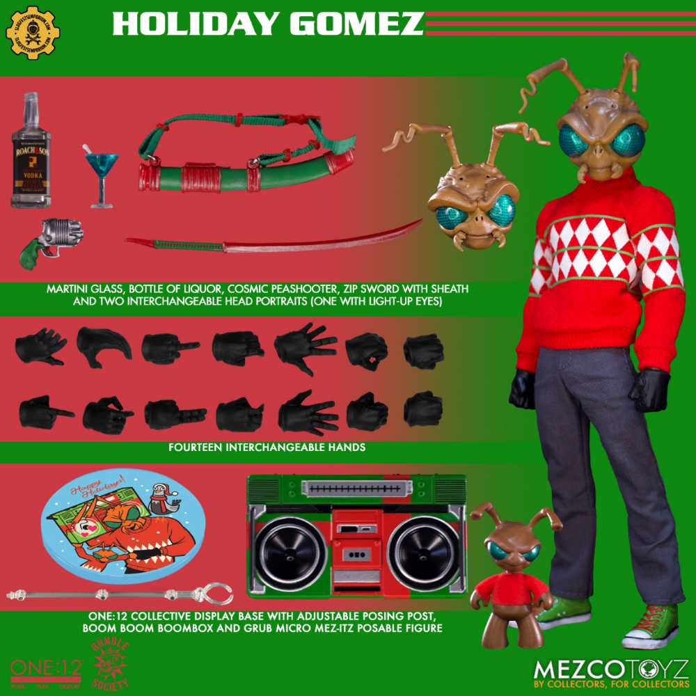 Holiday Gomez - Mezco Toyz (Rumble Society) action figure collectible [Barcode 696198120936] - Main Image 3