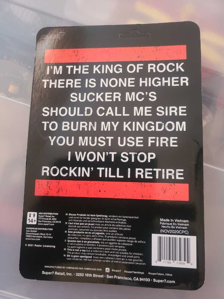 Reaction: RUN DMC Joseph Simmons ”RUN” New Toy - Super 7 / ReAction Figures action figure collectible [Barcode 811169039394] - Main Image 2