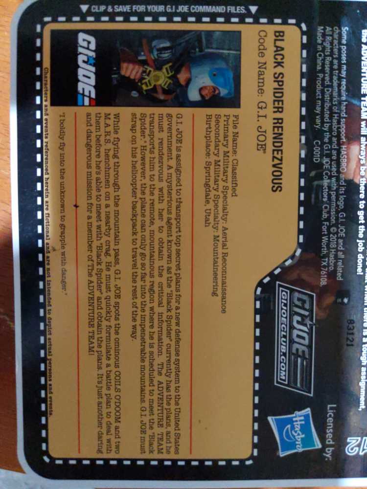 Black Spider Rendezvous  (G.I. Joe Collectors Club) action figure collectible - Main Image 3