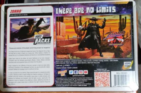 Zorro Don Diego De La Vega - Boss Fight (Hero H.A.C.K.S.) action figure collectible [Barcode 814800021468] - Main Image 3