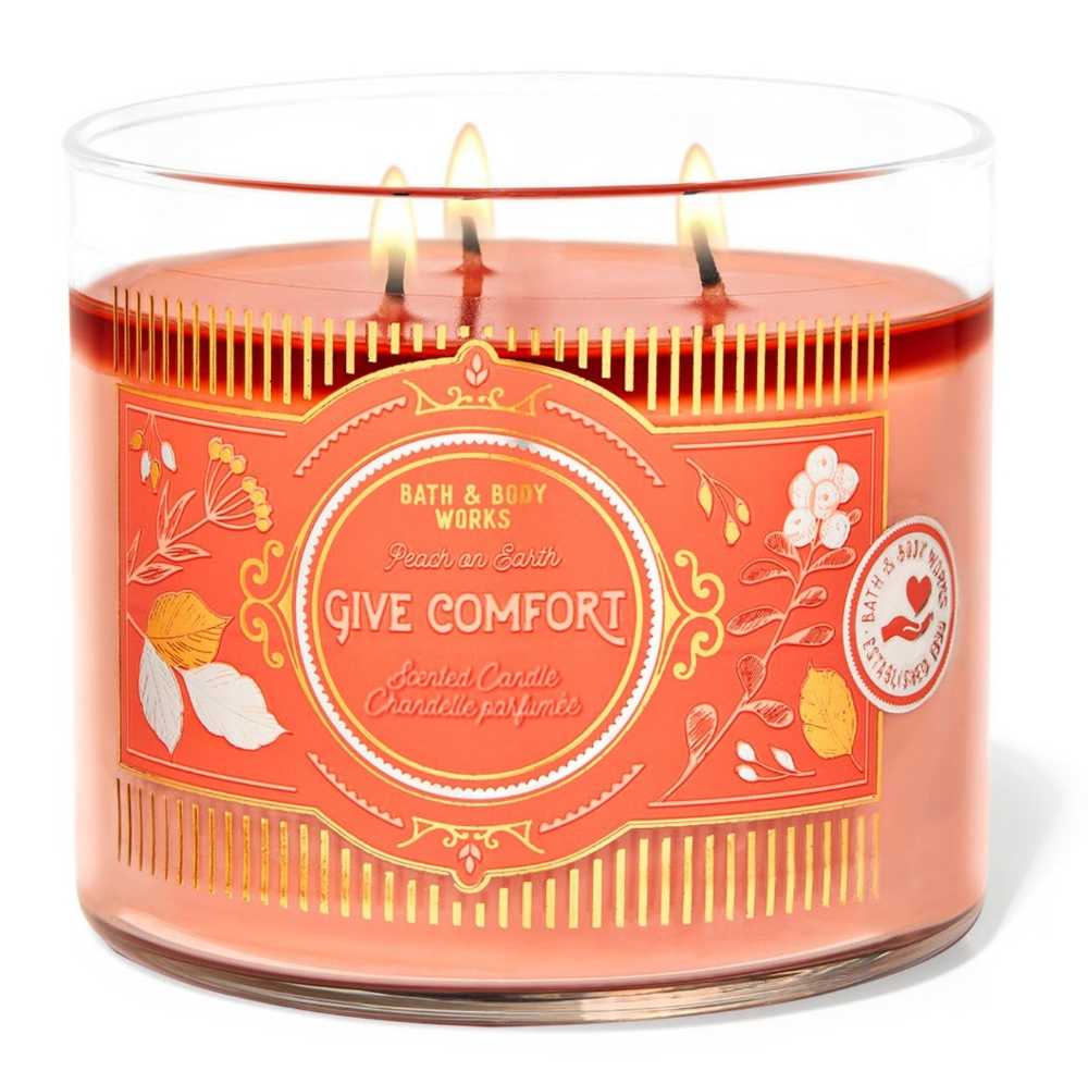 CANDLE: Christmas Bath & Bodyworks Peach On Earth - Give Comfort 2021 - Bath & Bodyworks Candle (Christmas Candle) action figure collectible [Barcode 667555785402] - Main Image 3