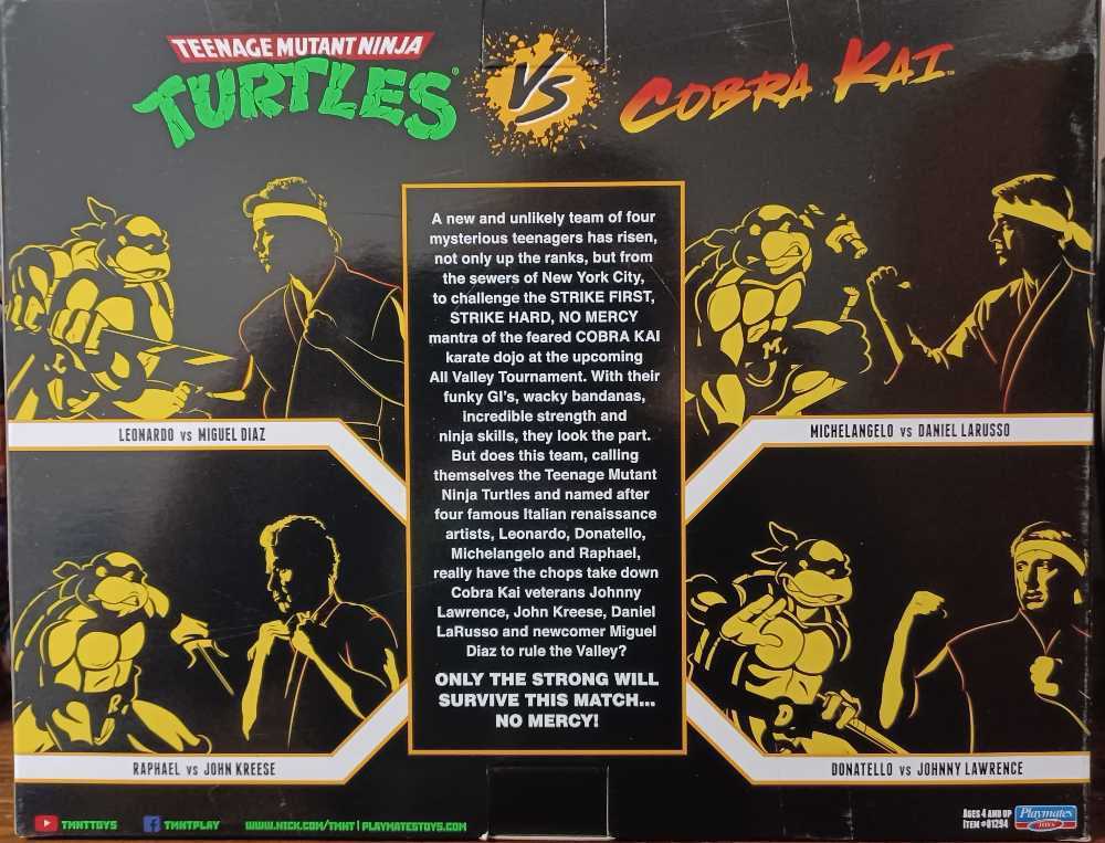 PLaymates Teenage Mutant Ninja Turtles: Raphael vs John Kreese - TMNT X COBRA KAI - Playmates (TMNT Crossover) action figure collectible [Barcode 043377812920] - Main Image 2