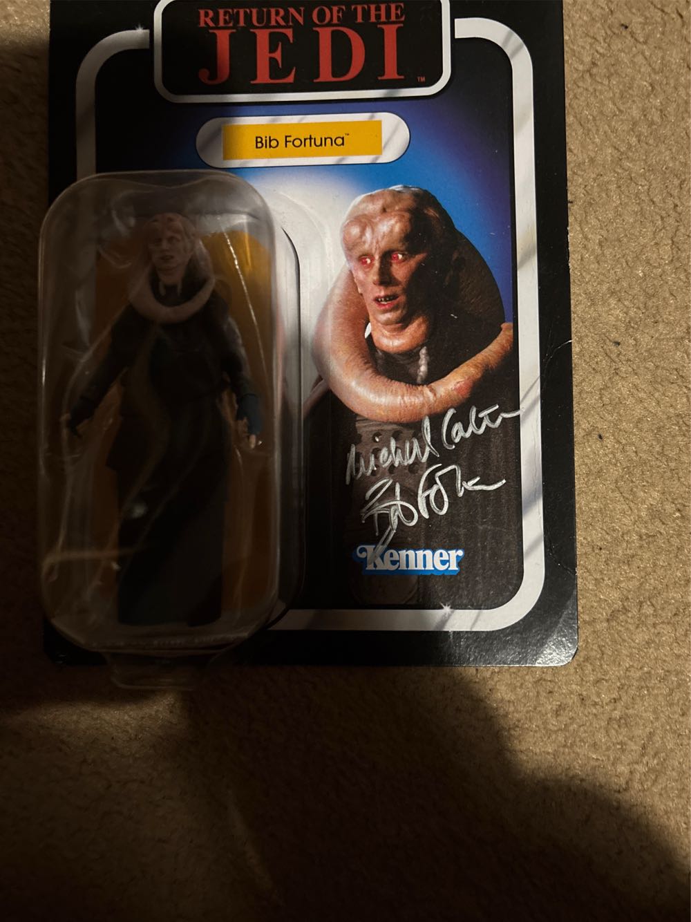 Carded Signed. VC224 Rotj. Bib Fortuna. Signed Michael Carter - Hasbro (Star Wars: Episode VI - Return Of The Jedi) action figure collectible [Barcode 5010993958009] - Main Image 5