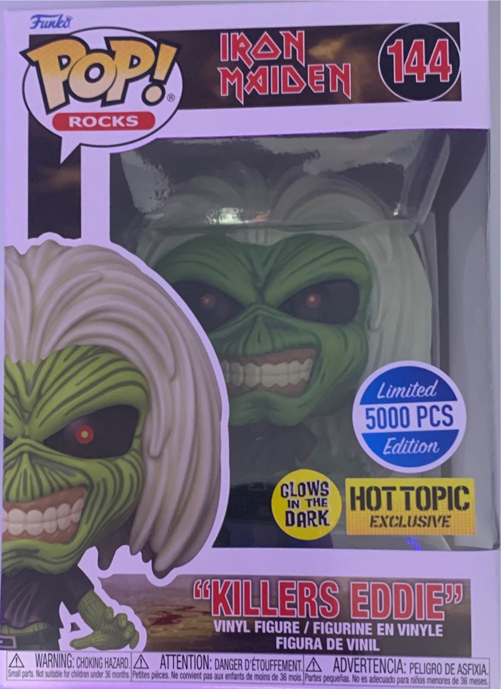 Killers Eddie (Iron Maiden) 144 Glows In The Dark/ Hot Topic Exclusive/ Limited 5000 PCs Edition  action figure collectible [Barcode 889698588577] - Main Image 2