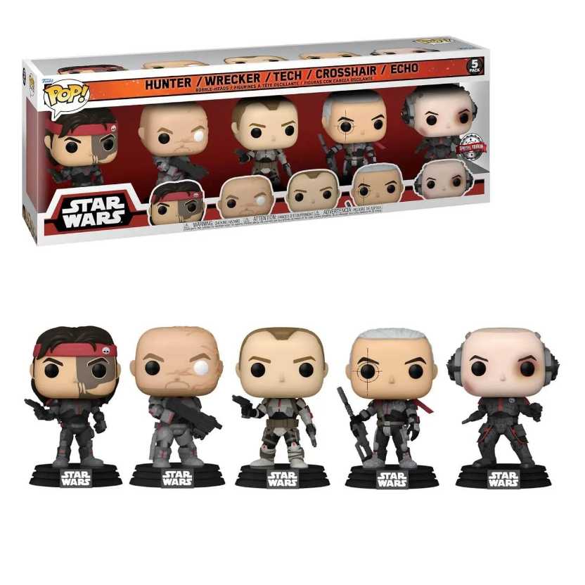 5 Pack Hunter Wrecker Tech Crosshair Echo The Bad Batch - Funko (Star Wars) (Funko Pop!) action figure collectible [Barcode 889698572637] - Main Image 2