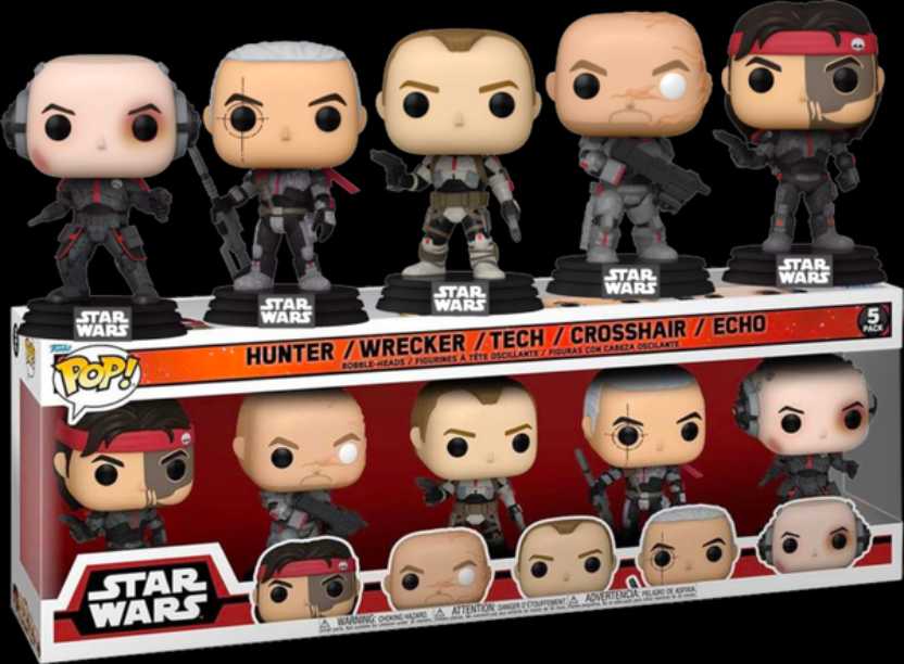 5 Pack Hunter Wrecker Tech Crosshair Echo The Bad Batch - Funko (Star Wars) (Funko Pop!) action figure collectible [Barcode 889698572637] - Main Image 3