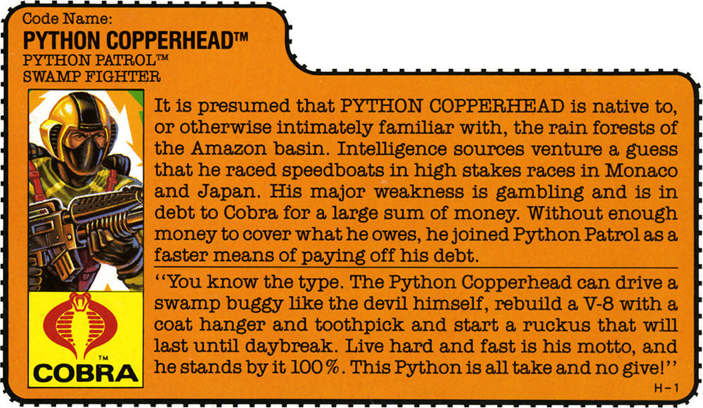 Copperhead v2 Python Patrol - Hasbro (GI Joe Vintage) action figure collectible - Main Image 3