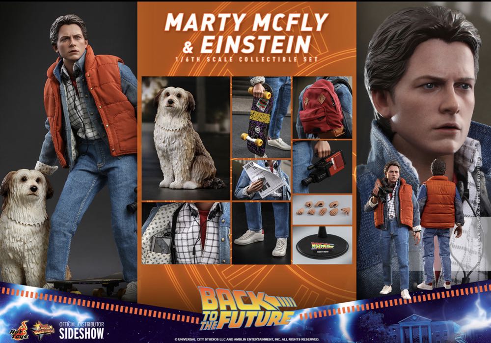 Marty McFly & Einstein - Hot Toys (Back To The Future) action figure collectible - Main Image 2