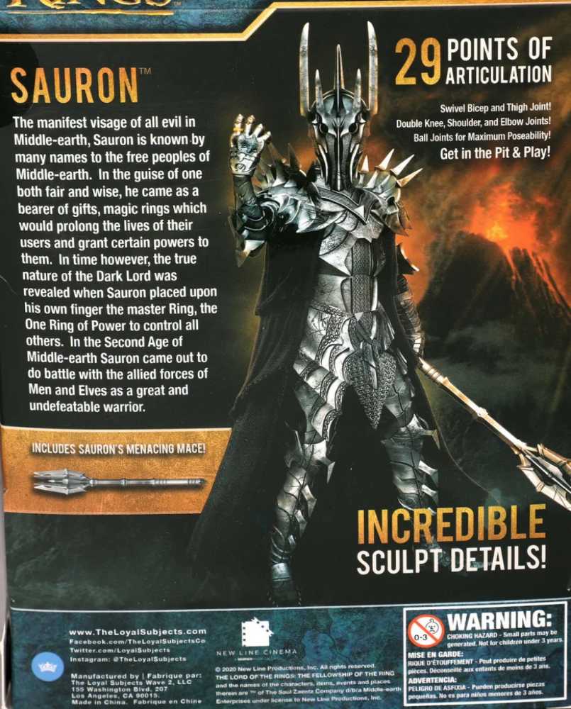 Bst Axn The Loyal Subjects Lord Of The Rings Sauron - Fabrique Par (The Lord Of The Rings) action figure collectible [Barcode 850795008732] - Main Image 2