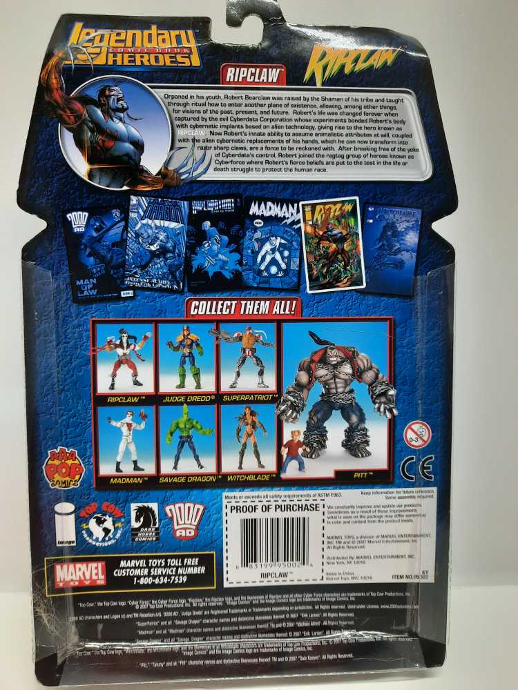 Ripclaw - ToyBiz - Marvel (Legendary Heroes: 6”) action figure collectible [Barcode 883199950024] - Main Image 2