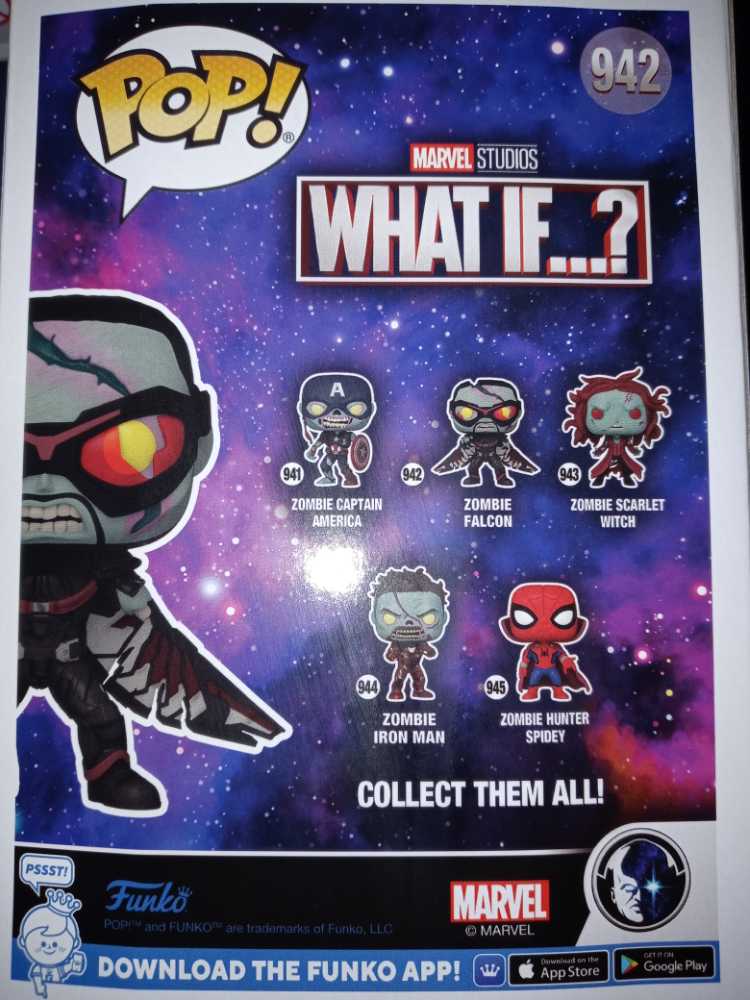 Falcon Funko What If? 942 Zombie Falcon - Funko Pop! Television (Marvel What If...?) action figure collectible [Barcode 889698573771] - Main Image 2