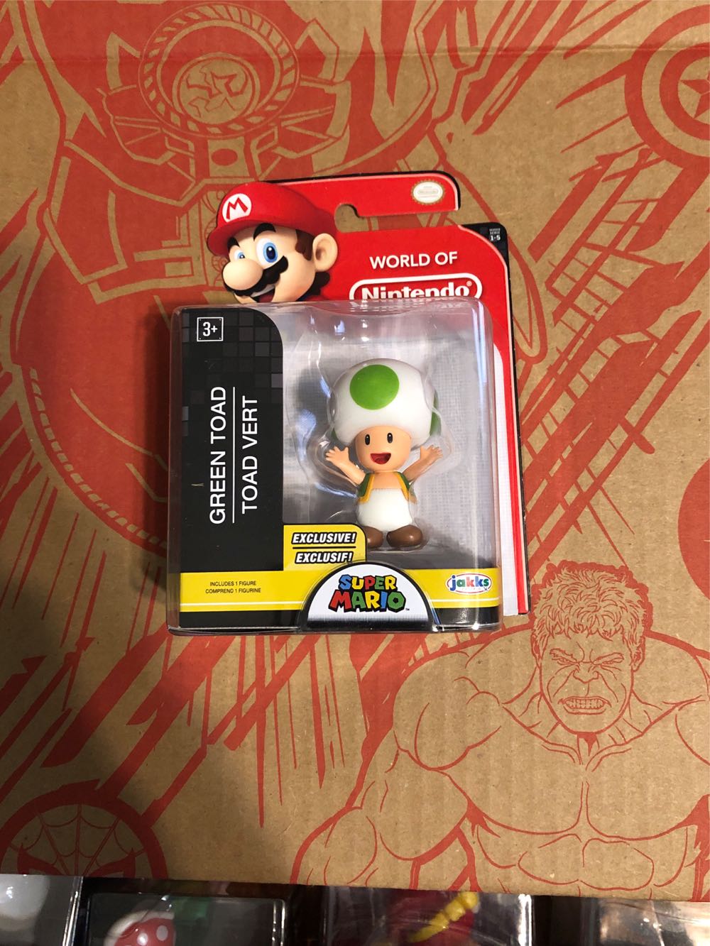 World Of Nintendo Super Mario Bros. Green Toad Jakks Pacific  action figure collectible [Barcode 039897488639] - Main Image 2