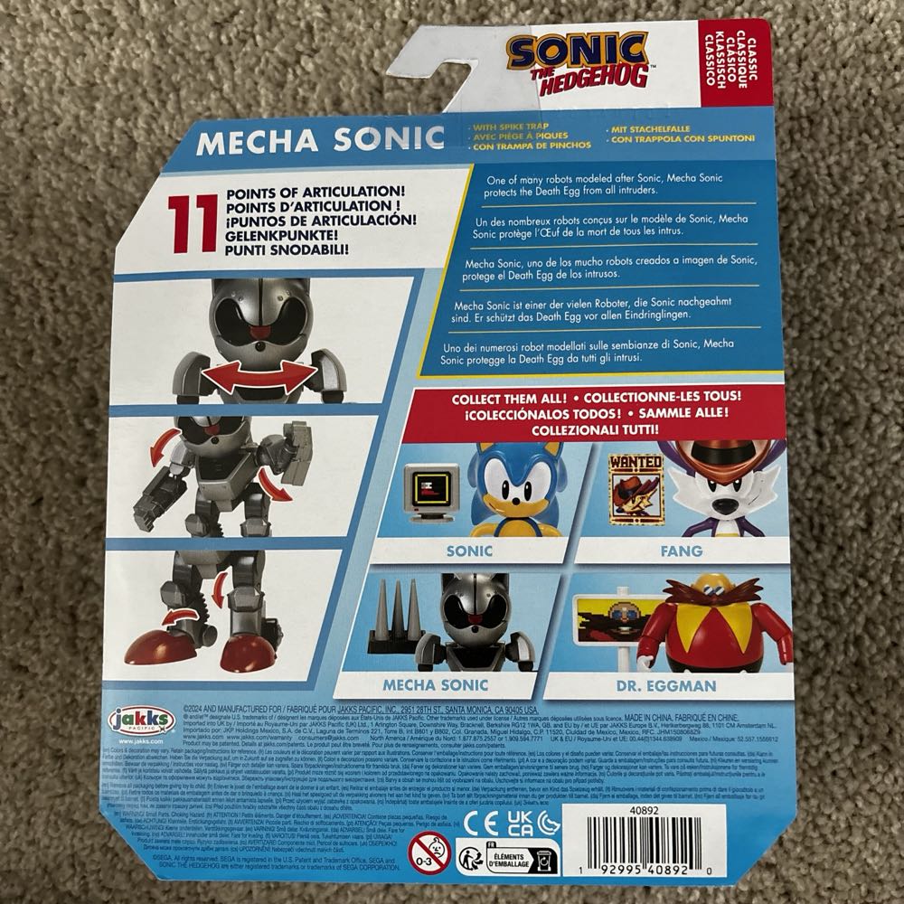 Sonic Classic: Mecha Sonic with Spike Trap - JAKKS Pacific, Inc. (Classic Sonic The Hedgehog) action figure collectible [Barcode 192995408920] - Main Image 2
