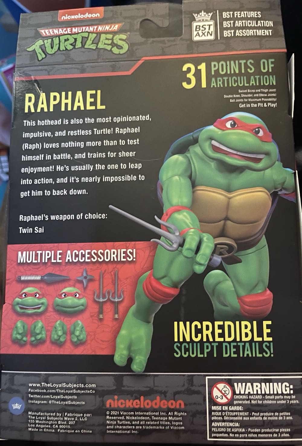 Raphael - The Loyal Subjects (Raphael - TMNT) action figure collectible [Barcode 850018355322] - Main Image 3