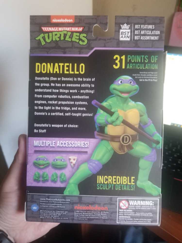 BST AXN TMNT Donatello - BST AXN / The Loyal Subjects (TMNT - Loyal Subjects 80’s) action figure collectible [Barcode 850018355292] - Main Image 2