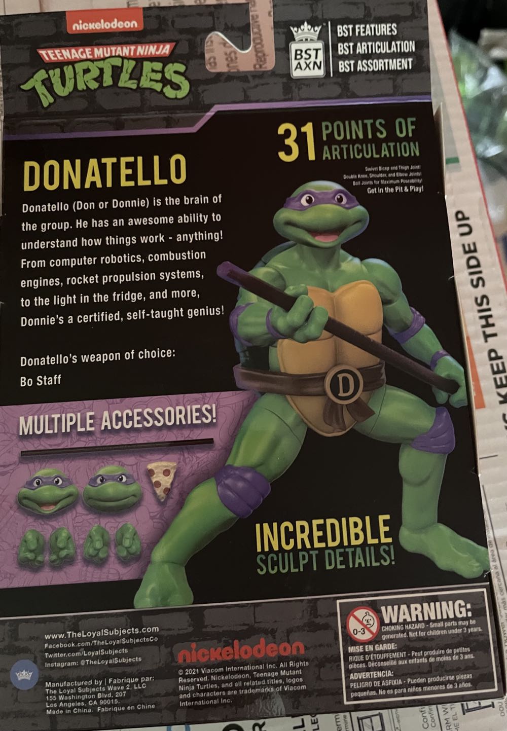 BST AXN TMNT Donatello - BST AXN / The Loyal Subjects (TMNT - Loyal Subjects 80’s) action figure collectible [Barcode 850018355292] - Main Image 3