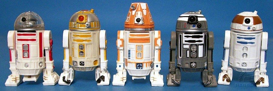 Astromech Droid Pack Series I (R2-Q2, R4-A22, R3-T2, R2-C4 & R3-T6) - Hasbro (Star Wars - The Saga Collection) action figure collectible [Barcode 653569135944] - Main Image 2