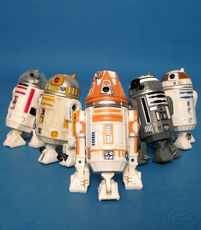 Astromech Droid Pack Series I (R2-Q2, R4-A22, R3-T2, R2-C4 & R3-T6) - Hasbro (Star Wars - The Saga Collection) action figure collectible [Barcode 653569135944] - Main Image 3