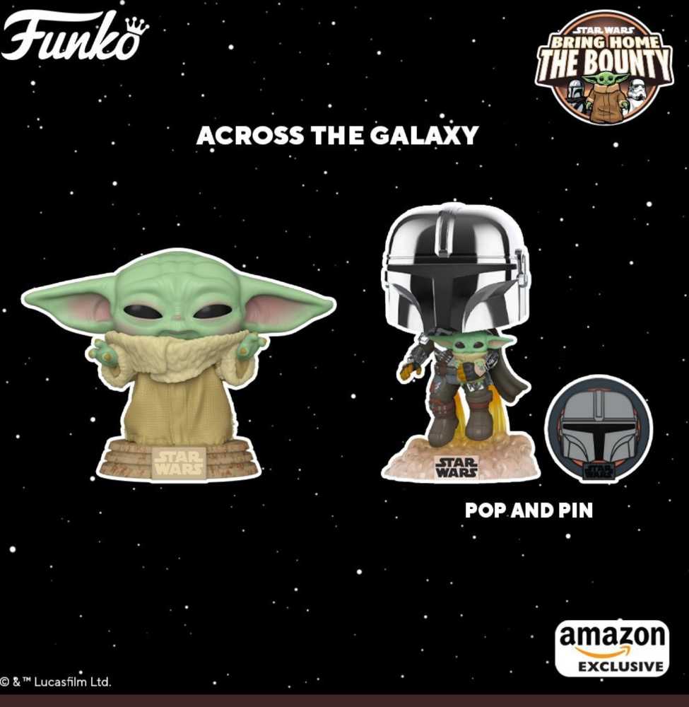 Funko Pop! Television: Star Wars Grogu (Navarro) Across The Galaxy Amazon Exclusive  MANDO - Funko (Star Wars The Mandalorian) action figure collectible [Barcode 889698556255] - Main Image 4