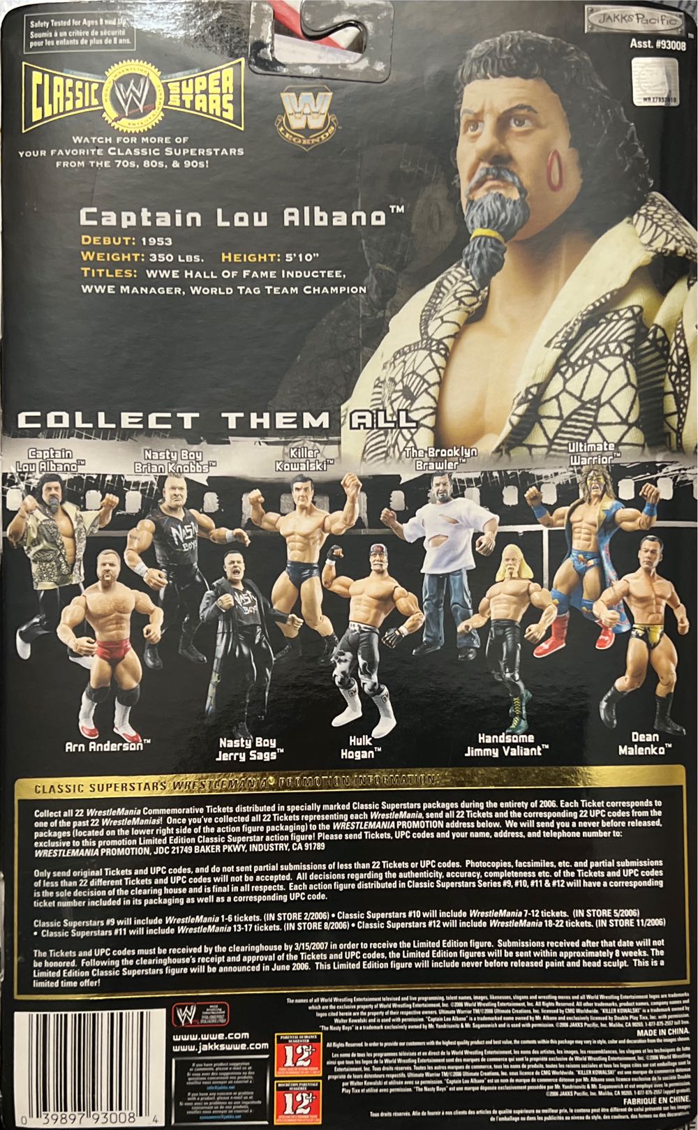 Captain Lou Albano - Jakks Pacific (WWE Classic Superstars) action figure collectible [Barcode 039897930084] - Main Image 2