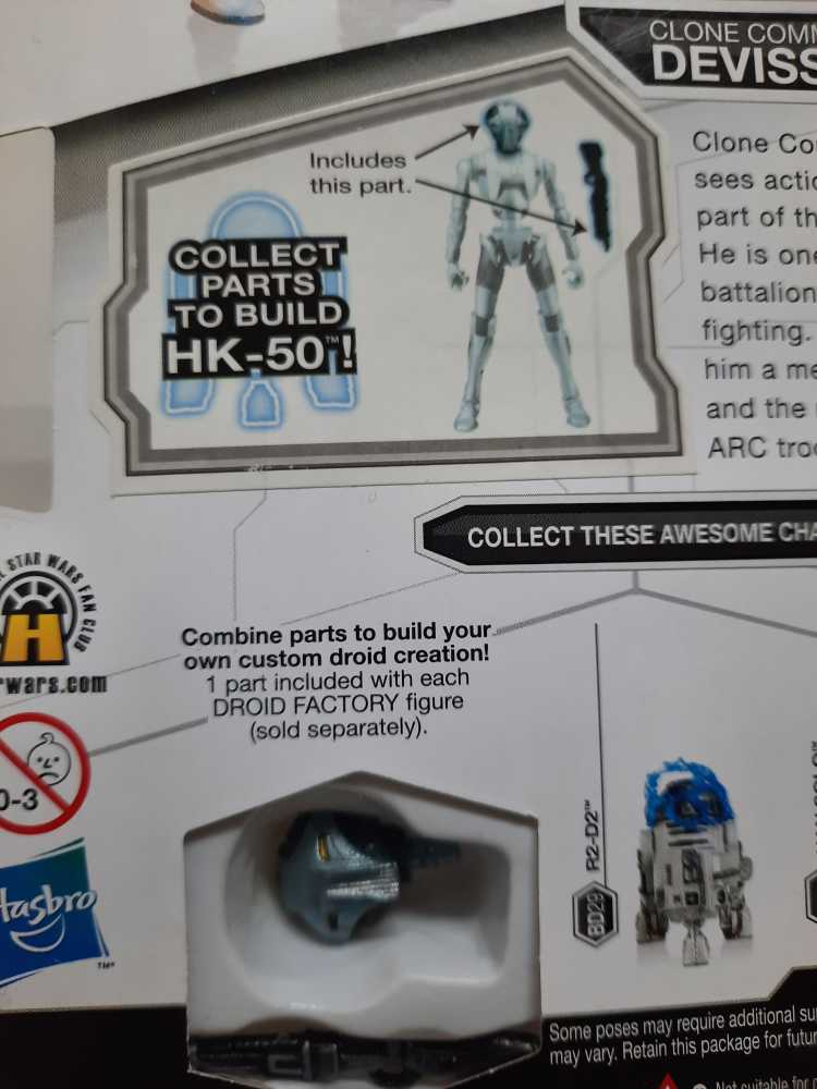 Legacy Collection Portrait Card Attack Of The Clones Clone Commander Deviss  (Star Wars: Legacy: Droid Factory: 3”) action figure collectible [Barcode 653569430162] - Main Image 3