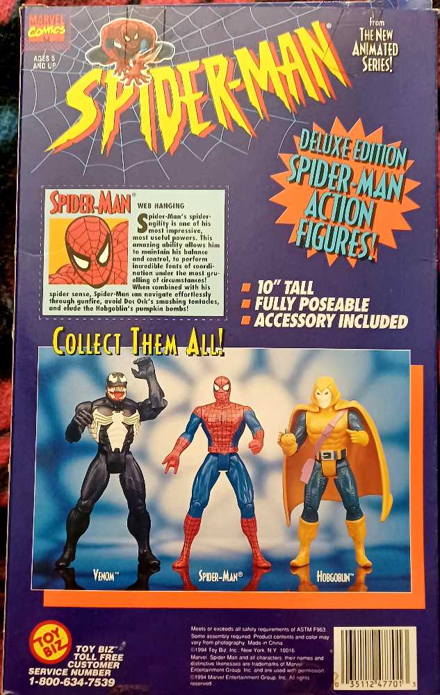 Spider-Man 1994 - Spider-Man 10” - Toy Biz (Marvel Comics) action figure collectible [Barcode 035112477013] - Main Image 2