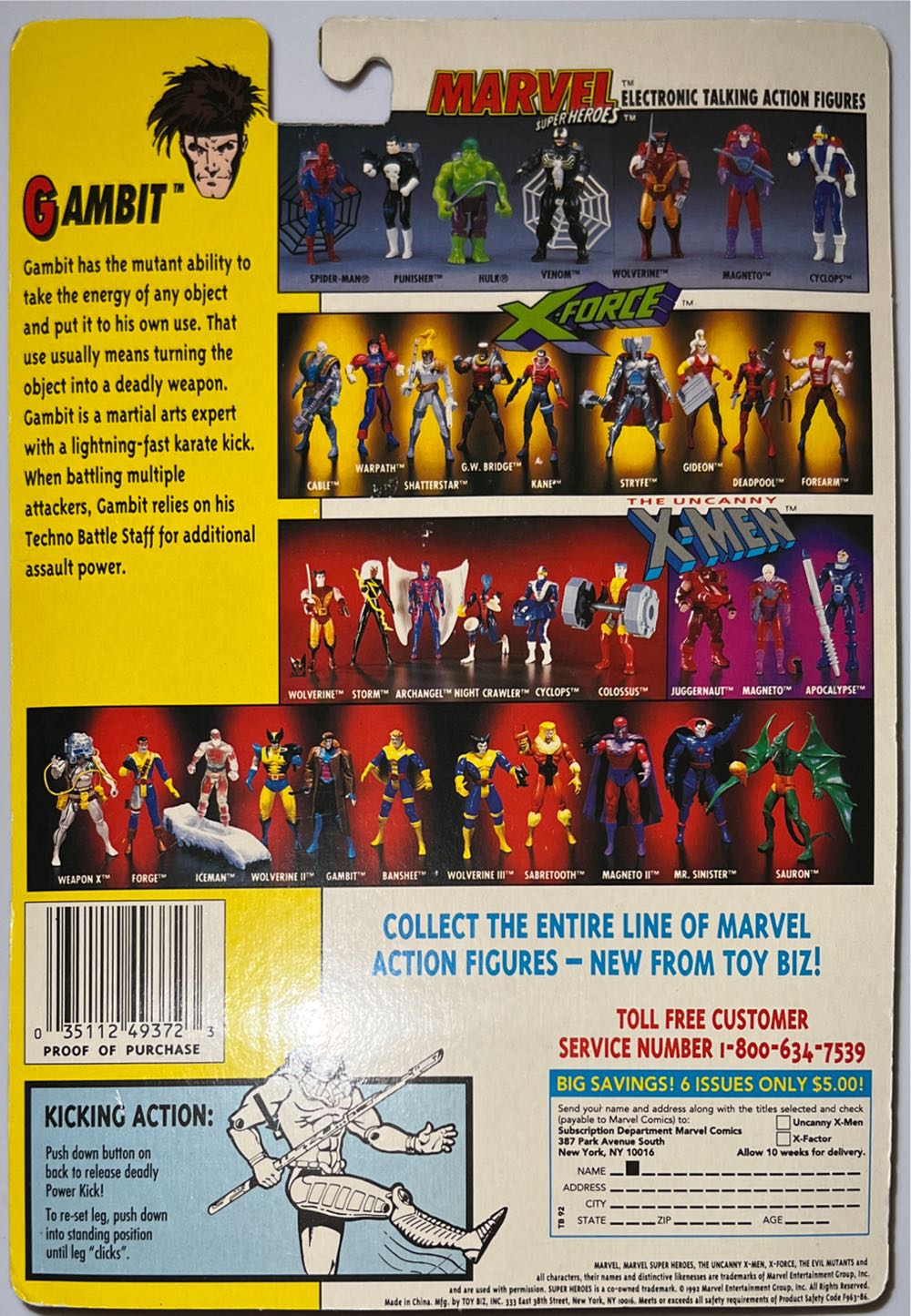 Marvel- Gambit ToyBiz - Toybiz (X-Men) action figure collectible - Main Image 2