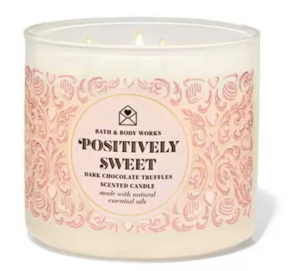 CANDLE: Valentine’s Day Bath & Body Works Dark Chocolate Truffles  - Positively Sweet 2022 - Bath & Bodyworks Candle (Valentine’s Day Candles) action figure collectible [Barcode 667555965118] - Main Image 3