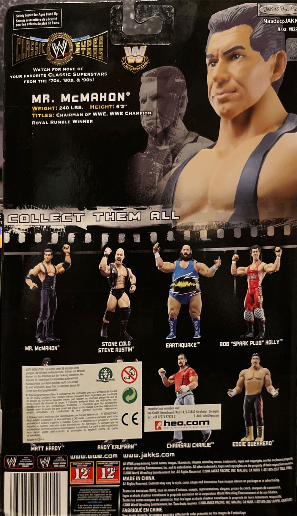 Mr. McMahon - Jakks Pacific (WWE Classic Superstars) action figure collectible [Barcode 039897932552] - Main Image 2