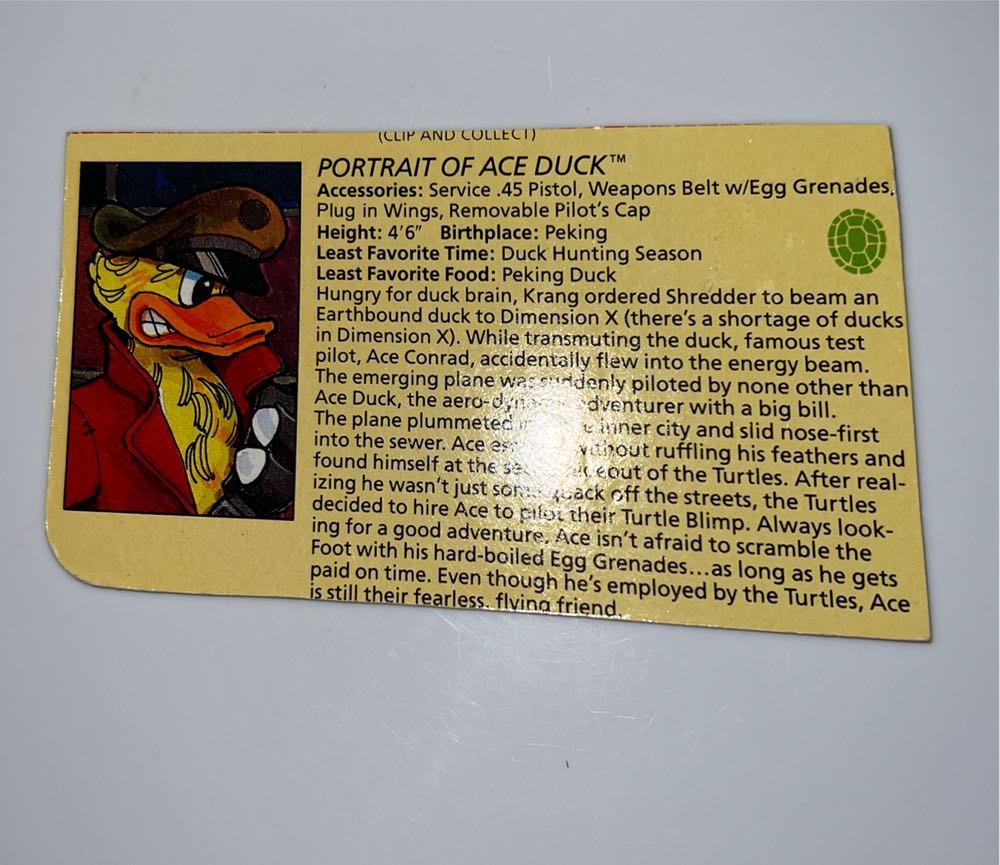 TMNT 1989 - Ace Duck (Complete) - Playmates Toys (Teenage Mutant Ninja Turtles) action figure collectible - Main Image 4