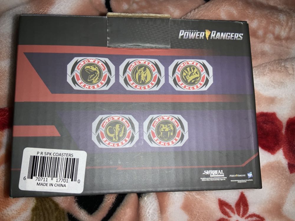 Saban’s Power Rangers 5 Piece Shaped Ceramic Coaster Set New Nib - Hasbro (Saban’s Power Rangers) action figure collectible [Barcode 670711177010] - Main Image 2