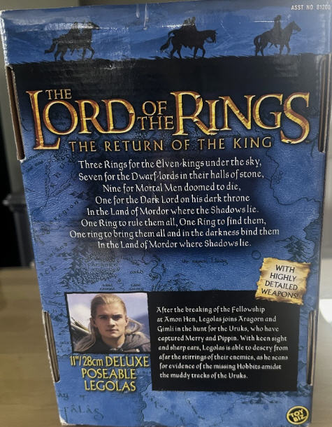 Lord of The Rings: Legolas 11” Figure from Return Of The Rings - TOYBIZ (Lord Of The Rings) (Sci-Fi/Adventure/Fantasy) action figure collectible [Barcode 035112812029] - Main Image 3