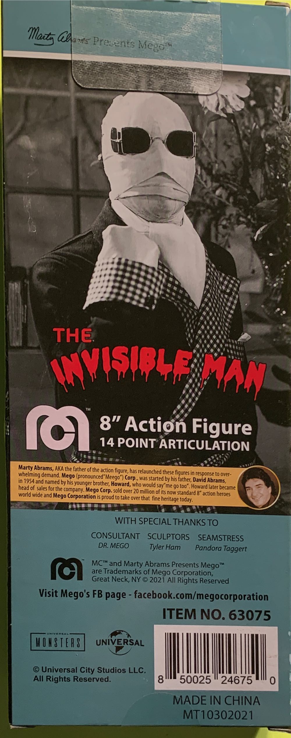 The Invisible Man (Walmart Exclusive) - MEGO Corp. (The Invisible Man (1933)) action figure collectible [Barcode 850025246750] - Main Image 2