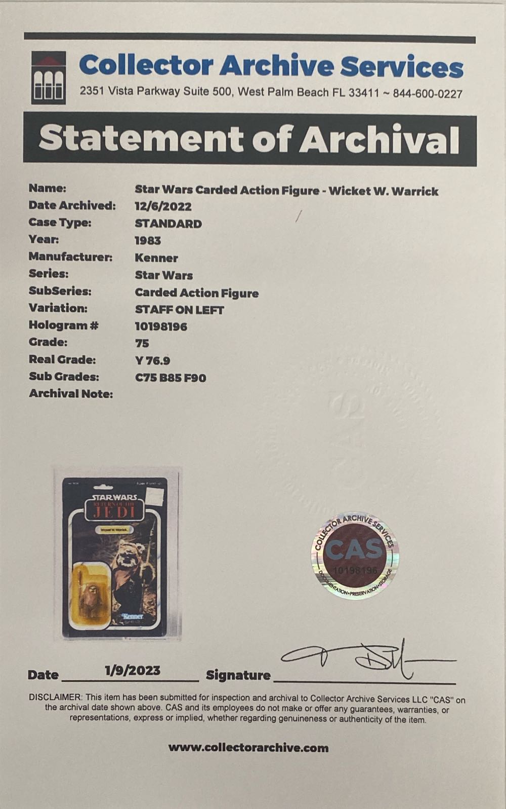 Wicket W. Warrick - Kenner (Return Of The Jedi) action figure collectible [Barcode 076281695709] - Main Image 3