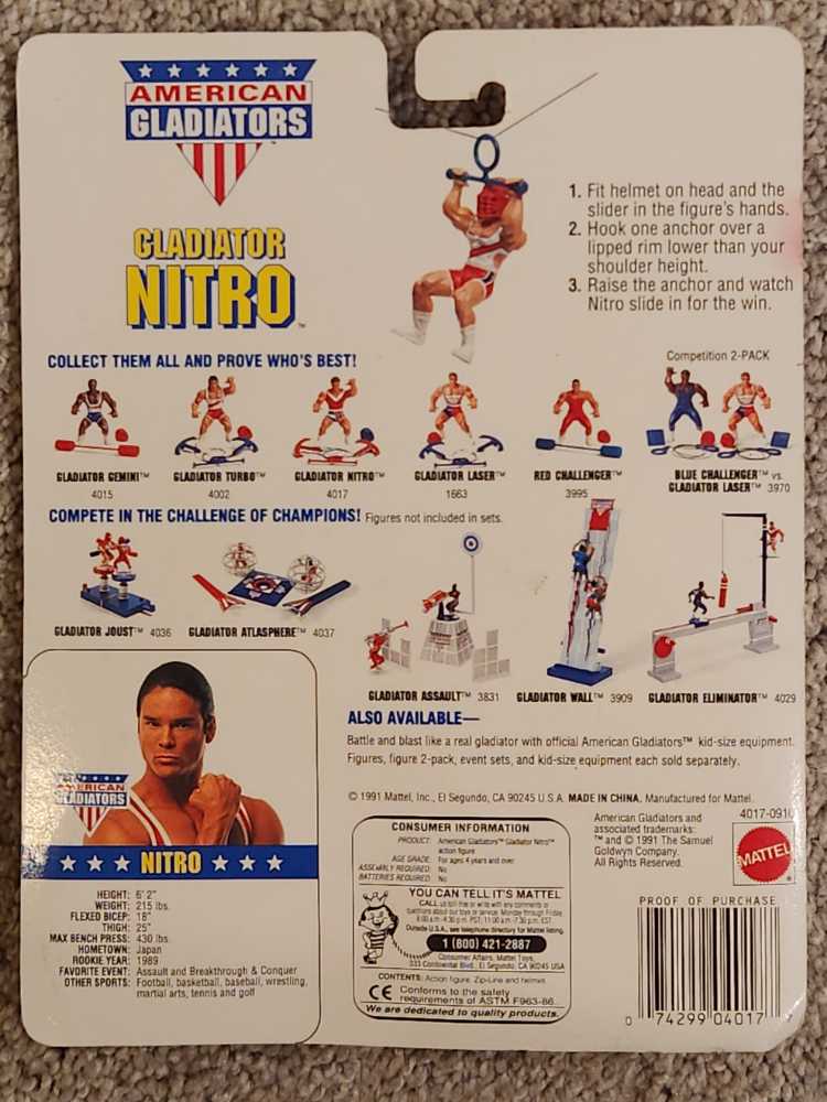 Nitro - Mattel (American Gladiators) action figure collectible [Barcode 074299040177] - Main Image 2