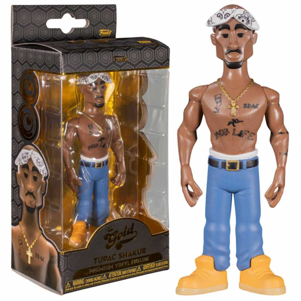 Funko Gold Tupac Shakur  Premium Series 1 5” Tupac Shakur Premium Vinyl Series One Sealed Unopened - Funko Pop! (Tupac) action figure collectible [Barcode 889698567206] - Main Image 2