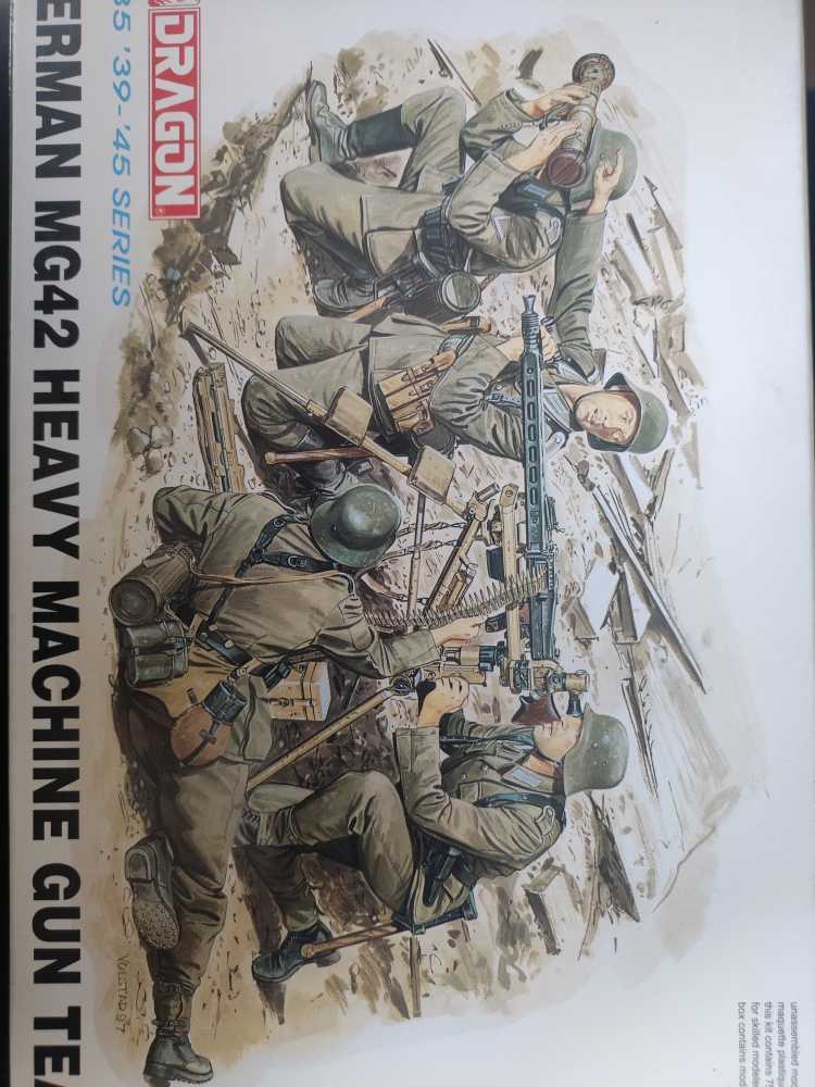 6064 Dragon Models Scale German Mg42 Heavy Machine Gun Team 1 35  action figure collectible [Barcode 089195860644] - Main Image 2