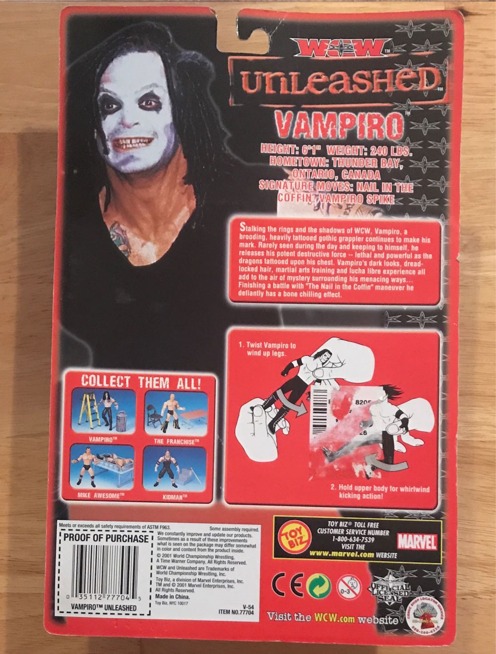 Vampiro - Toy Biz (WCW - Toy Biz) action figure collectible [Barcode 035112777045] - Main Image 2
