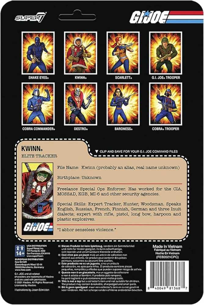 Kwinn - Super7 (G.I. JOE: ReAction Figures) action figure collectible [Barcode 840049813687] - Main Image 2