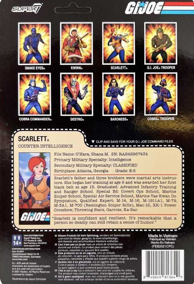 ReAction : Scarlett - Super7 (ReAction Classic Figure) action figure collectible [Barcode 840049813649] - Main Image 2