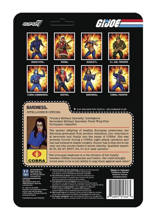 ReAction : Baroness - Super7 (G.I. Joe) action figure collectible [Barcode 840049813663] - Main Image 2