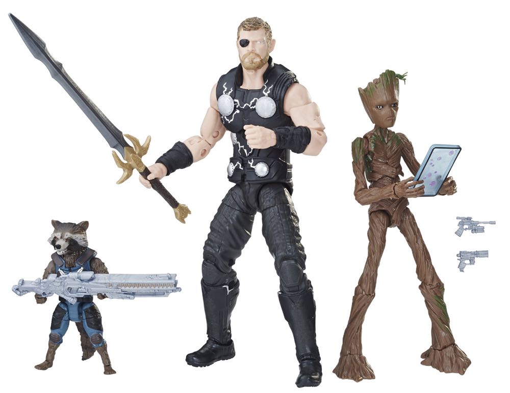 ML (3 Pack) Thor, Rocket Raccoon & Groot - Hasbro (Marvel Legends) action figure collectible [Barcode 630509720781] - Main Image 4