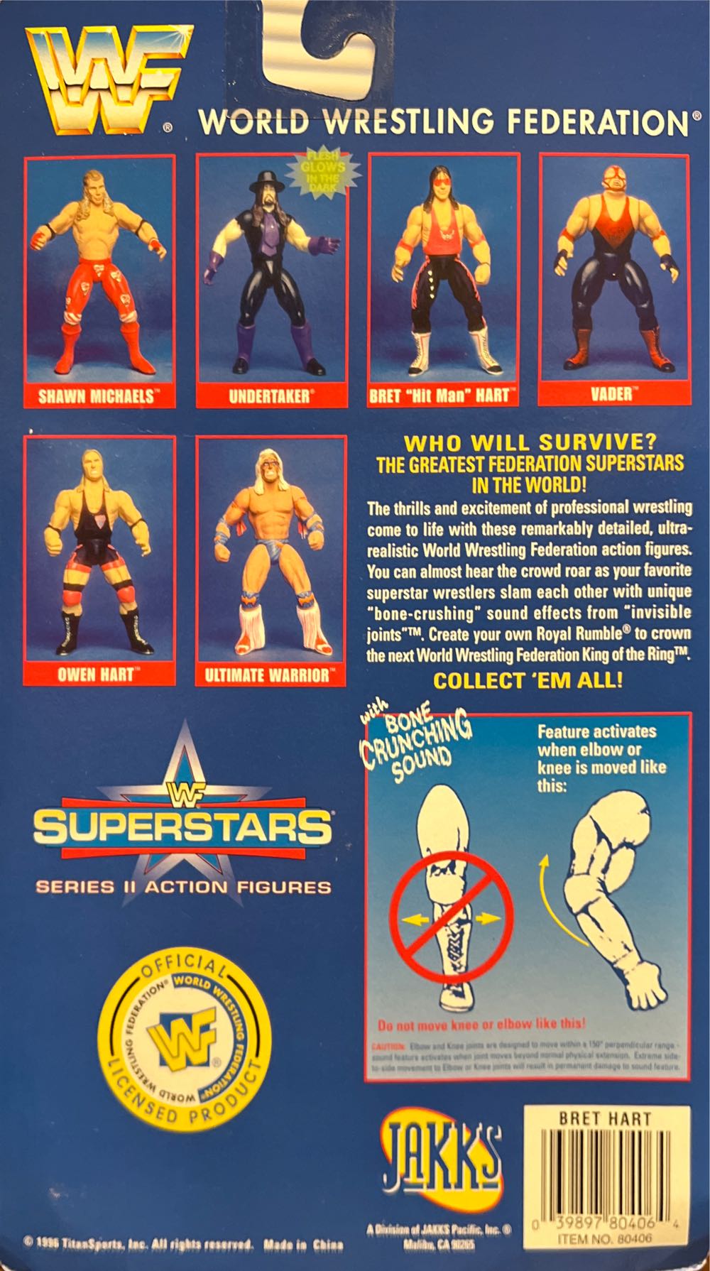 Jakks/WWF: Bret Hit Man Hart Series 2  (WWF Super Stars) action figure collectible [Barcode 039897804064] - Main Image 3