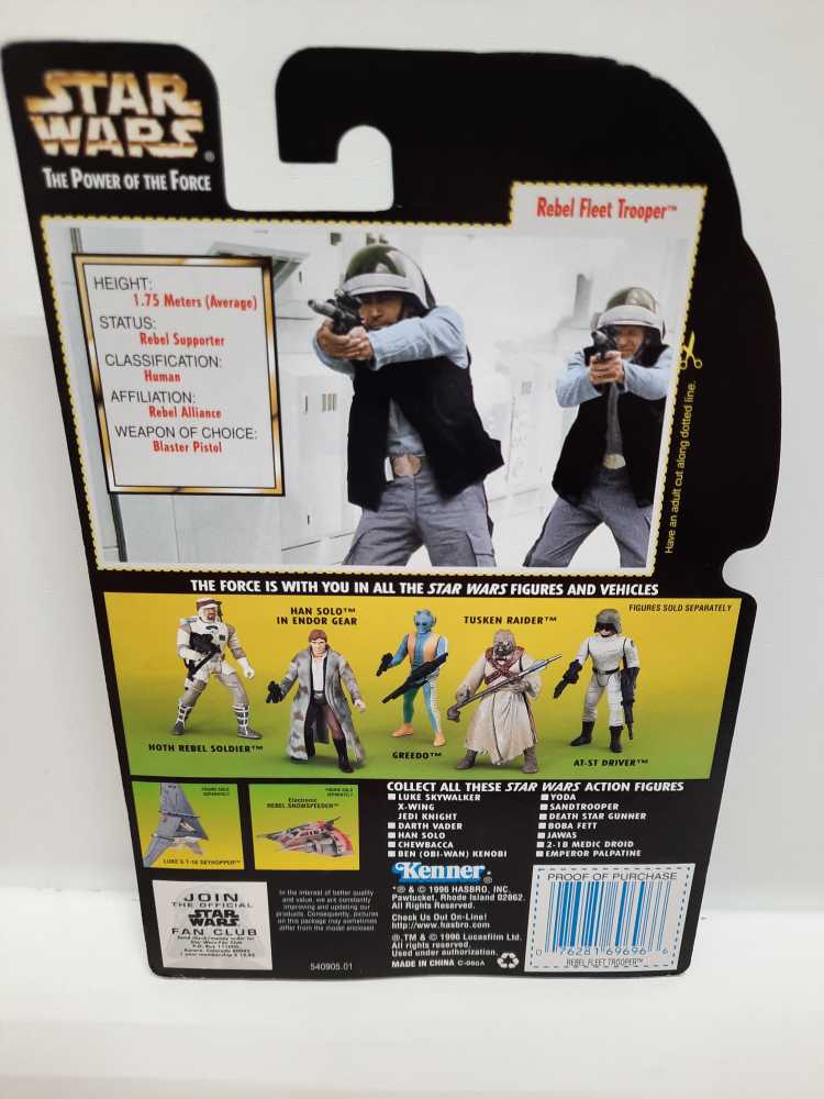 Rebel Fleet Trooper - Star Wars Power Of The Force - Kenner Hasbro (Star Wars) action figure collectible [Barcode 076281696966] - Main Image 2