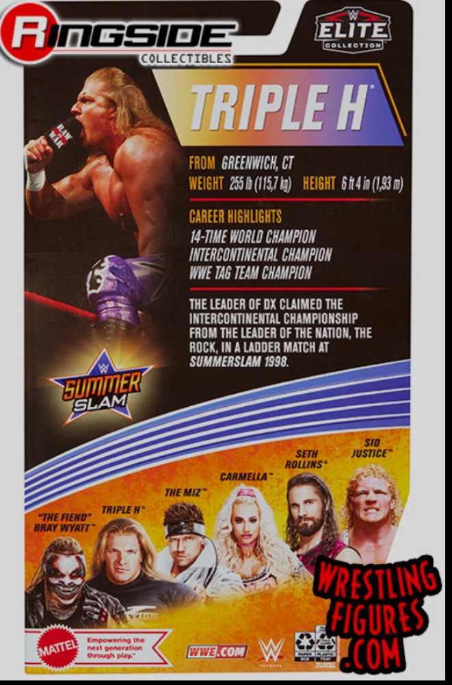 SummerSlam Elite Series 86 (Chase)Triple H - Mattel Wwe (Wwe Elite) action figure collectible [Barcode 887961982367] - Main Image 2