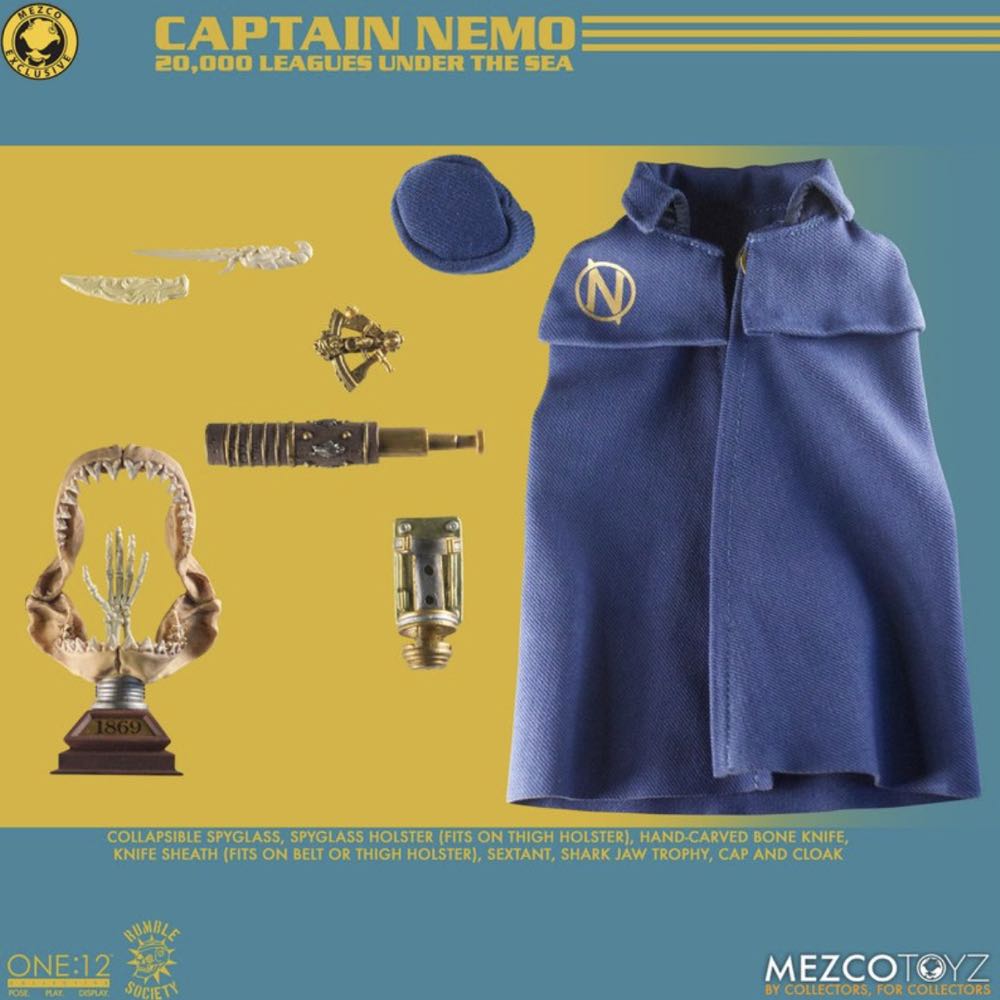 Mezco Captain Nemo Rumble Society: 20,000 Leagues Under the Sea & Nautilus - Mezco Toyz (One:12 Collective - Rumble Society) action figure collectible [Barcode 6961987607290] - Main Image 2