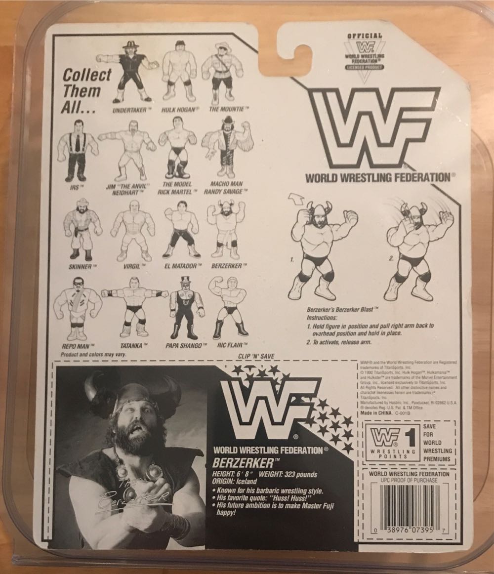Hasbro Series #6 - WWF Hasbro (Berzerker) action figure collectible [Barcode 038976073957] - Main Image 2