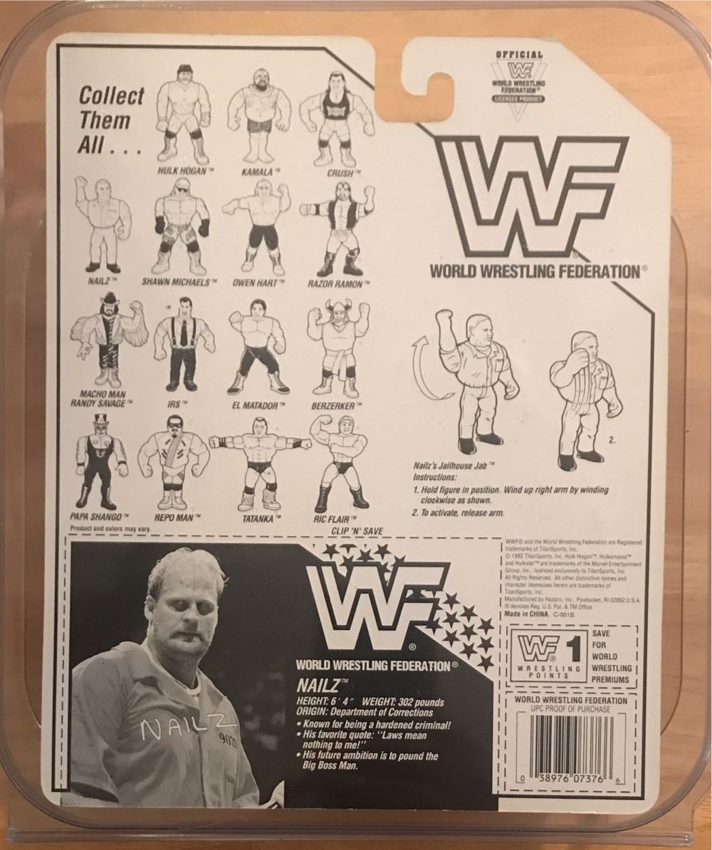 WWF Hasbro Nailz - WWF Hasbro (WWF Hasbro Series 7) action figure collectible [Barcode 038976073766] - Main Image 2