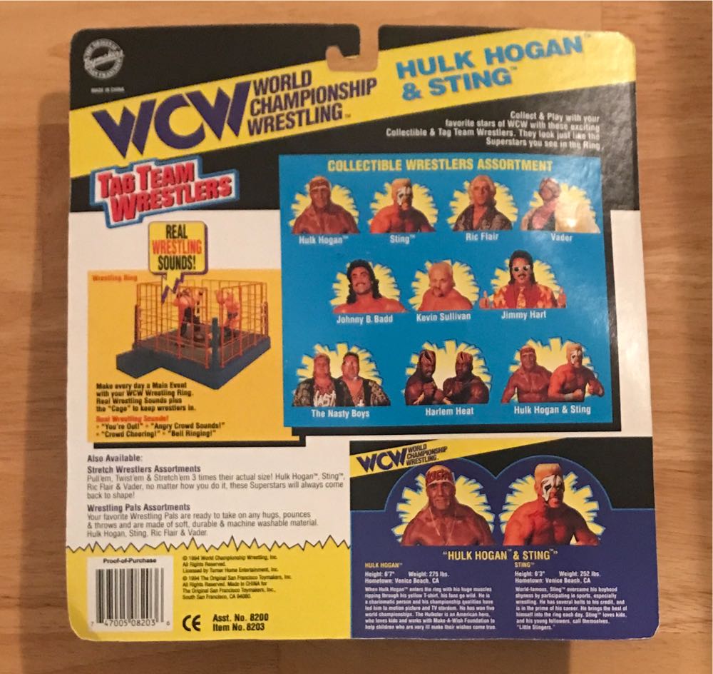 WCW OSFTM Tag Team Series 2: Hulk Hogan and Sting - WCW Original San Francisco Toymakers Inc. (WCW OSFTM Tag Team Series 2) action figure collectible [Barcode 747005082036] - Main Image 2